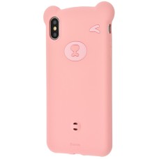 Чохол для iPhone Xr Baseus Bear silicone рожевий