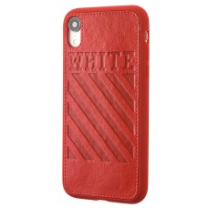 Чохол для iPhone Xr off-white leather червоний