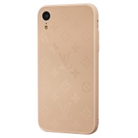 Чохол для iPhone Xr glass LV персиковий