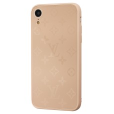 Чохол для iPhone Xr glass LV персиковий