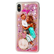 Чохол для iPhone Xs Max блискітки вода "mother loves son"