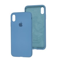 Чохол для iPhone Xs Max Silicone Full синій / cornflower