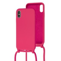 Чохол для iPhone Xs Max Lanyard без logo rose red