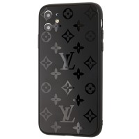 Чохол для iPhone Xs Max glass LV чорний