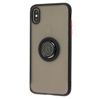 Чохол для iPhone Xs Max LikGus Edging Ring чорний/червоний