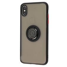 Чохол для iPhone Xs Max LikGus Edging Ring чорний/червоний