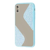 Чохол для iPhone Xs Max Shine mirror блакитний