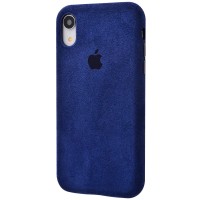 Чохол для iPhone Xs Max Alcantara 360 темно-синій