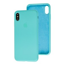Чохол для iPhone Xs Max Silicone Slim Full camera sea blue