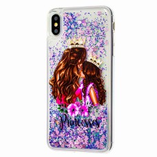 Чохол для iPhone Xs Max блискітки вода "two princesses"