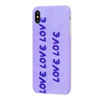 Чохол для iPhone Xs Max Violet glossy "Love" світлофіолетовий