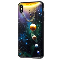 Чохол для iPhone Xs Max glass "Галактика"