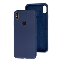 Чохол для iPhone Xs Max Silicone Slim Full camera темно-синій