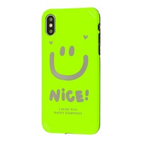 Чохол для iPhone Xs Max Nice smile popsocket салатовий