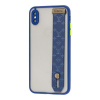 Чохол для iPhone Xs Max WristBand LV синій