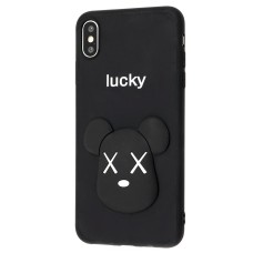 3D чохол для iPhone Xs Max "ведмедик Lucky" чорний