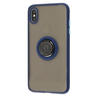 Чохол для iPhone Xs Max LikGus Edging Ring синій