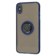 Чохол для iPhone Xs Max LikGus Edging Ring синій