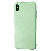 Чохол для iPhone Xs Max glass LV бірюзовий