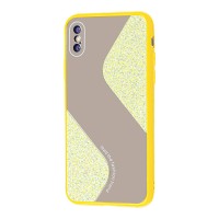 Чохол для iPhone Xs Max Shine mirror жовтий