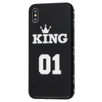 Чохол для iPhone Xs Max HQ glass "король 01" чорний