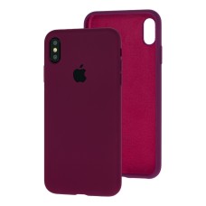 Чохол для iPhone Xs Max Silicone Full бордовий / plum