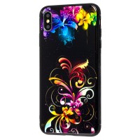 Чохол для iPhone Xs Max glass квіти
