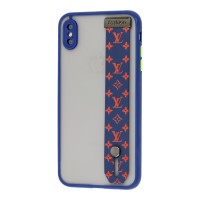 Чохол для iPhone Xs Max WristBand LV синій/червоний