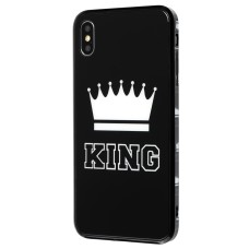 Чохол для iPhone Xs Max HQ glass "король" чорний