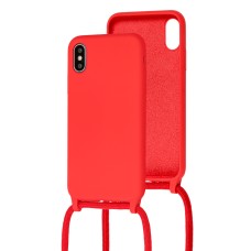 Чохол для iPhone Xs Max Lanyard without logo червоний