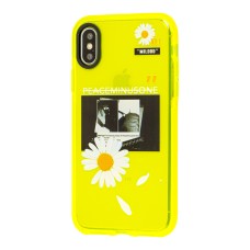 Чохол для iPhone X / Xs Neon print ромашка