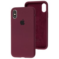 Чохол для iPhone X / Xs Silicone Full бордовий / plum