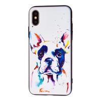 Чохол для iPhone X / Xs акварель "бульдог"