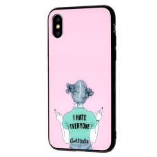 Чохол для iPhone X / Xs ArtStudio Girls Mood "I hate evervone"