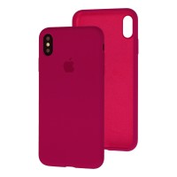 Чохол для iPhone X / Xs Silicone Full червоний / rose red