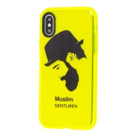 Чохол для iPhone X / Xs Neon print gentlmen
