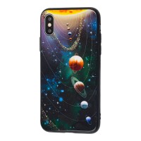 Чохол для iPhone X / Xs glass "Галактика"