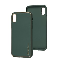 Чохол для iPhone X / Xs Leather Xshield army green