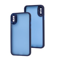 Чохол для iPhone X / Xs Luxury Metal Lens синій