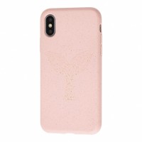 Чохол для iPhone X / Xs Eco-friendly nature "дерево" рожевий