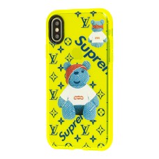 Чохол для iPhone X / Xs Neon print bear supreme