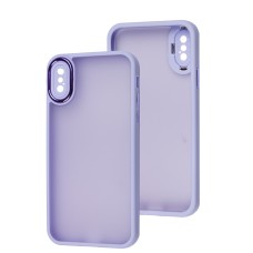 Чохол для iPhone X / Xs Luxury Metal Lens бузковий