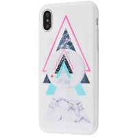 Чохол для iPhone X / Xs мармур "Benzo з попсокет №02"