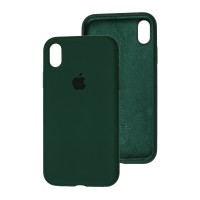 Чохол для iPhone X / Xs Silicone Full зелений / forest green