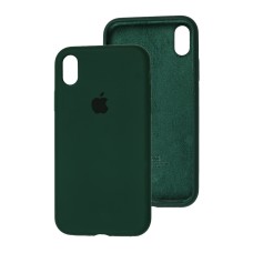 Чохол для iPhone X / Xs Silicone Full зелений / forest green