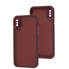 Чохол для iPhone X / Xs Luxury Metal Lens марсала