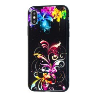 Чохол для iPhone X / Xs glass квіти