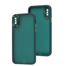 Чохол для iPhone X / Xs Luxury Metal Lens зелений