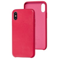Чохол для iPhone X / Xs Leather classic "marsala"