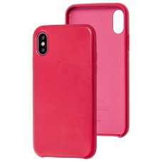 Чохол для iPhone X / Xs Leather classic "marsala"